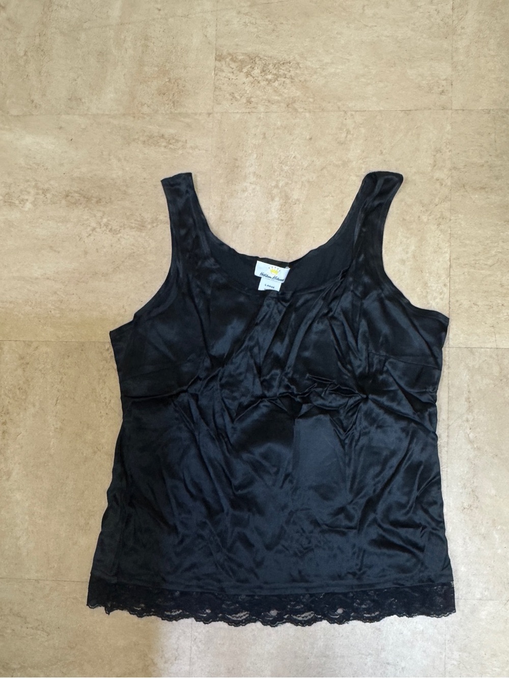 Kathleen Kirkwood 97% Silk Black Tank Top Size Large